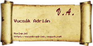 Vucsák Adrián névjegykártya